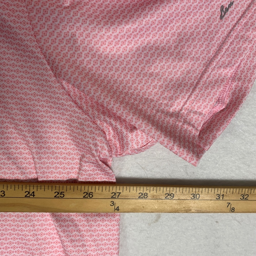 Ben Hogan Performance Pink Geometric Print Short Sleeve Golf Polo Shirt Mens 3XL - Picture 7 of 8